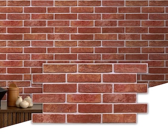 Red Brick Wall Panels Peel and Stick: 3D PVC Self-Adhesive Wall Covering (12 Sheets)