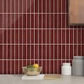 Red Peel and Stick Backsplash Tile: 3D Vinyl Kitchen Backsplash, Waterproof, Removable (10 Pcs)