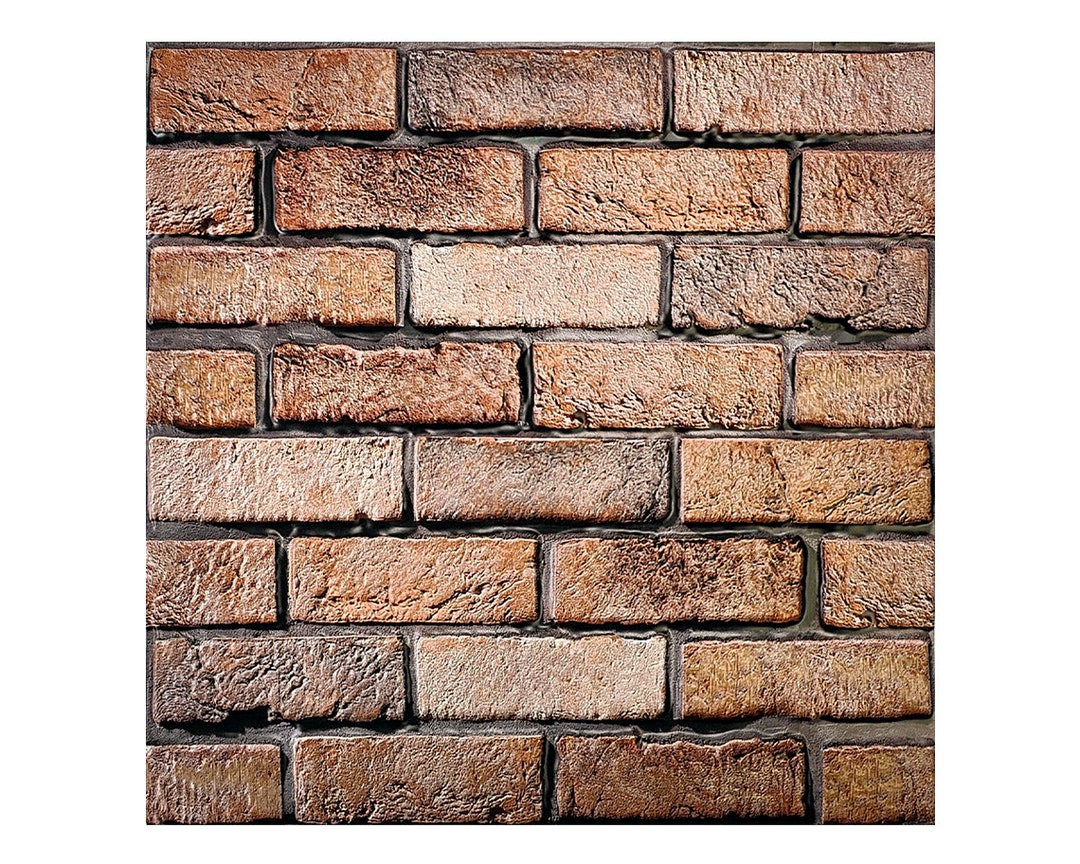 10pcs 3D Brown Peel and Stick Brick Tile Faux Brick Wall Panels for