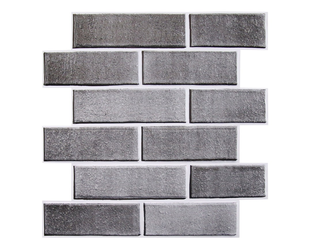 10pcs 3D Gray Peel and Stick Brick Tile Grey Faux Brick Etsy