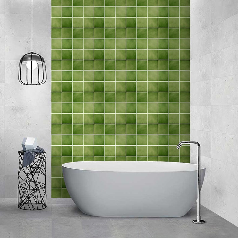 10 Pcs 3D Green Peel and Stick Wall Tile Green Backsplash Etsy
