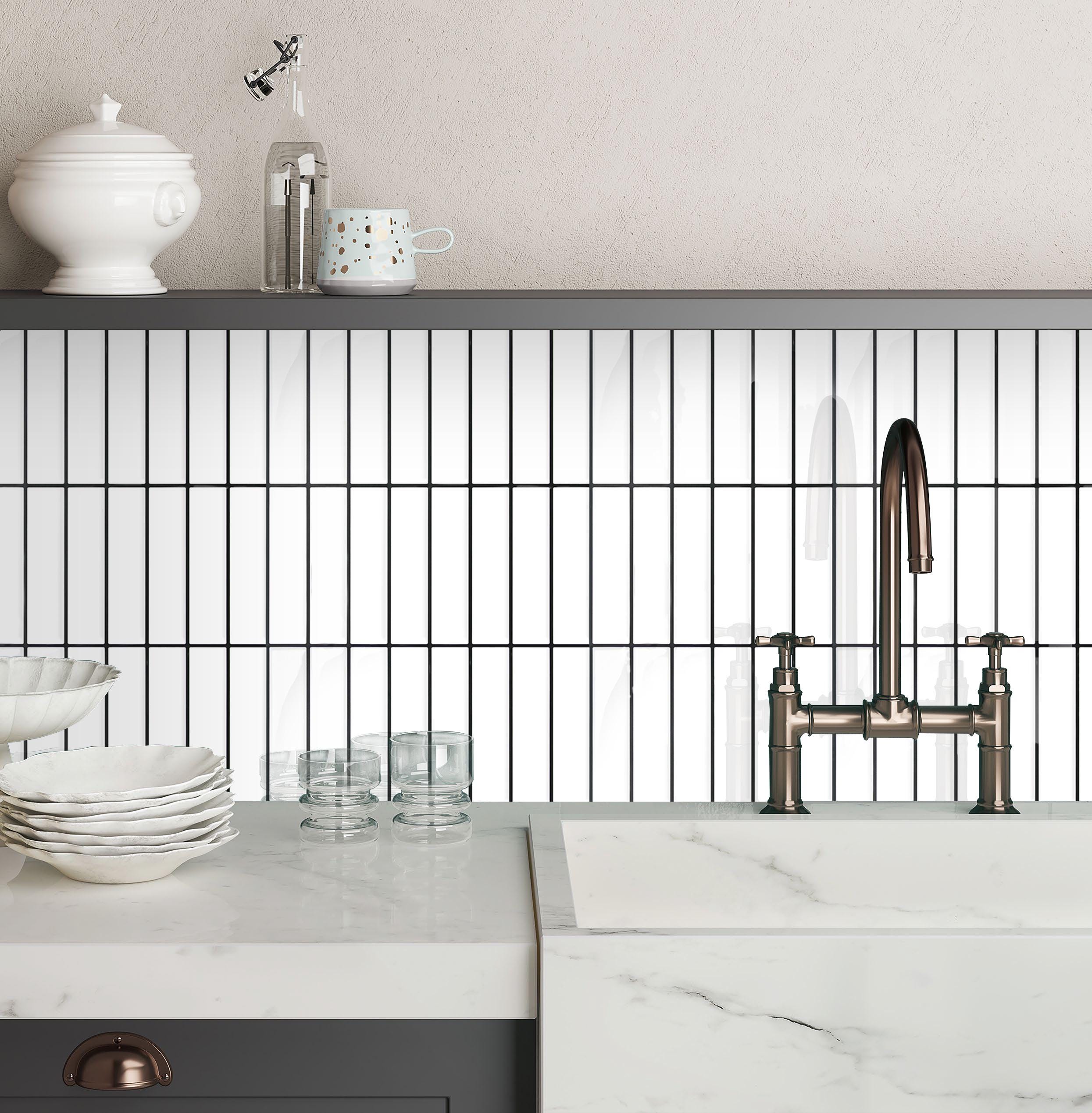 thumbnail image 2 of Self-Adhesive White Subway Tile Peel & Stick Backsplash - 10 Sheets 12x12" For Kitchen & Bathroom 2 of 12