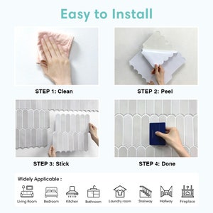 10Pcs 3D Fish Scale Peel and Stick Tile Backsplash Kitchen, Easy DIY Light Gray Peel and Stick Wall Tile, Heat Water Resistant,Ultra-Light zdjęcie 9