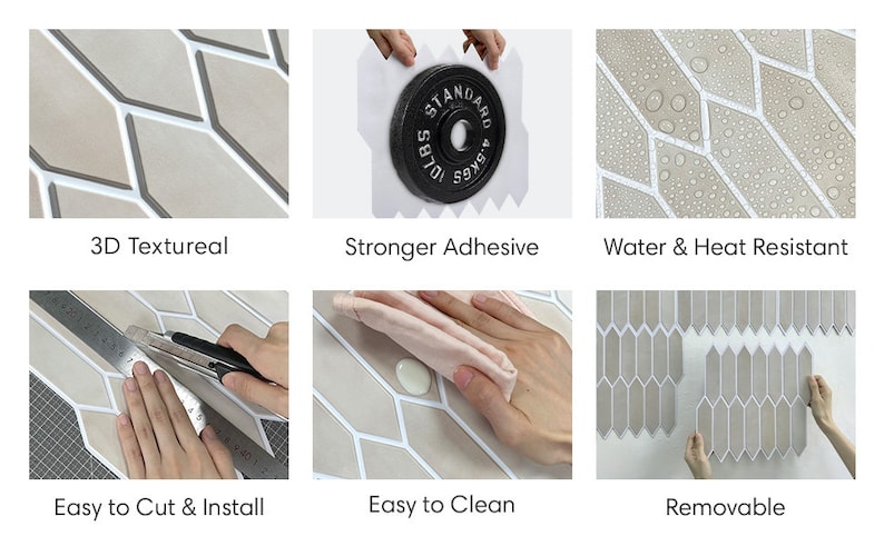 10 Pcs 3D Hexagon Peel and Stick Backsplash Tile, Easy DIY 3D Self Adhesive Wall Tiles, Heat and Water Resistant 11.8x11.8 Commomy zdjęcie 10