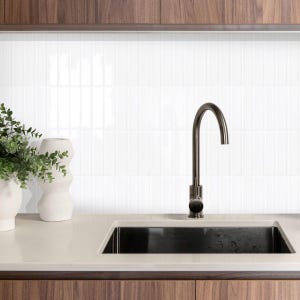 3D White Peel and Stick Tile Backsplash Kitchen, Glossy White Stick on Tiles, Removable Vinyl Backsplash Bathroom Waterproof, 10 Pcs