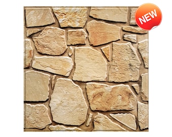 10 Pcs | 3D Rock Peel and Stick Wall Tile| Brown Faux Stone Wall Panels | DIY Wall Decor | Heat & Water Resistant | 11.8*11.8 Inches