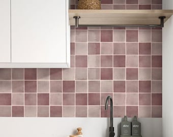 Thicker 3D Red Peel and Stick Wall Tiles: 3D Square Vinyl Tile, Waterproof (10pcs)