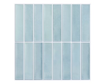 10Pcs | 3D Blue Peel and Stick Backsplash Tile,Matt Mosaic 3D Peel and Stick Wall Tiles for Interior Wall Decor,Heat & Water Resistant