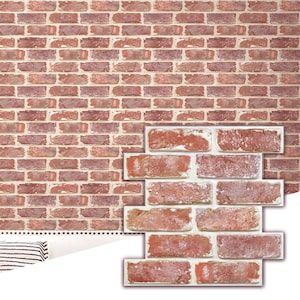 3D Wandpaneele Selbstklebend,10 Stück wandverkleidung Selbstklebend Steinoptik Backstein 3D PVC Wandpaneele für Innenwanddekoration,30x30 cm