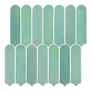 10Pcs | 3D Fish Scale Peel and Stick Wall Tile,Green Shell Peel and Stick Backsplash Tile Kitchen Bathroom,Heat & Water Resistant,12*12 Inch