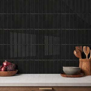 Black Marble Self-Adhesive Kitchen Backsplash: 3D Vinyl Tile Sticker, Waterproof (10 Pcs)