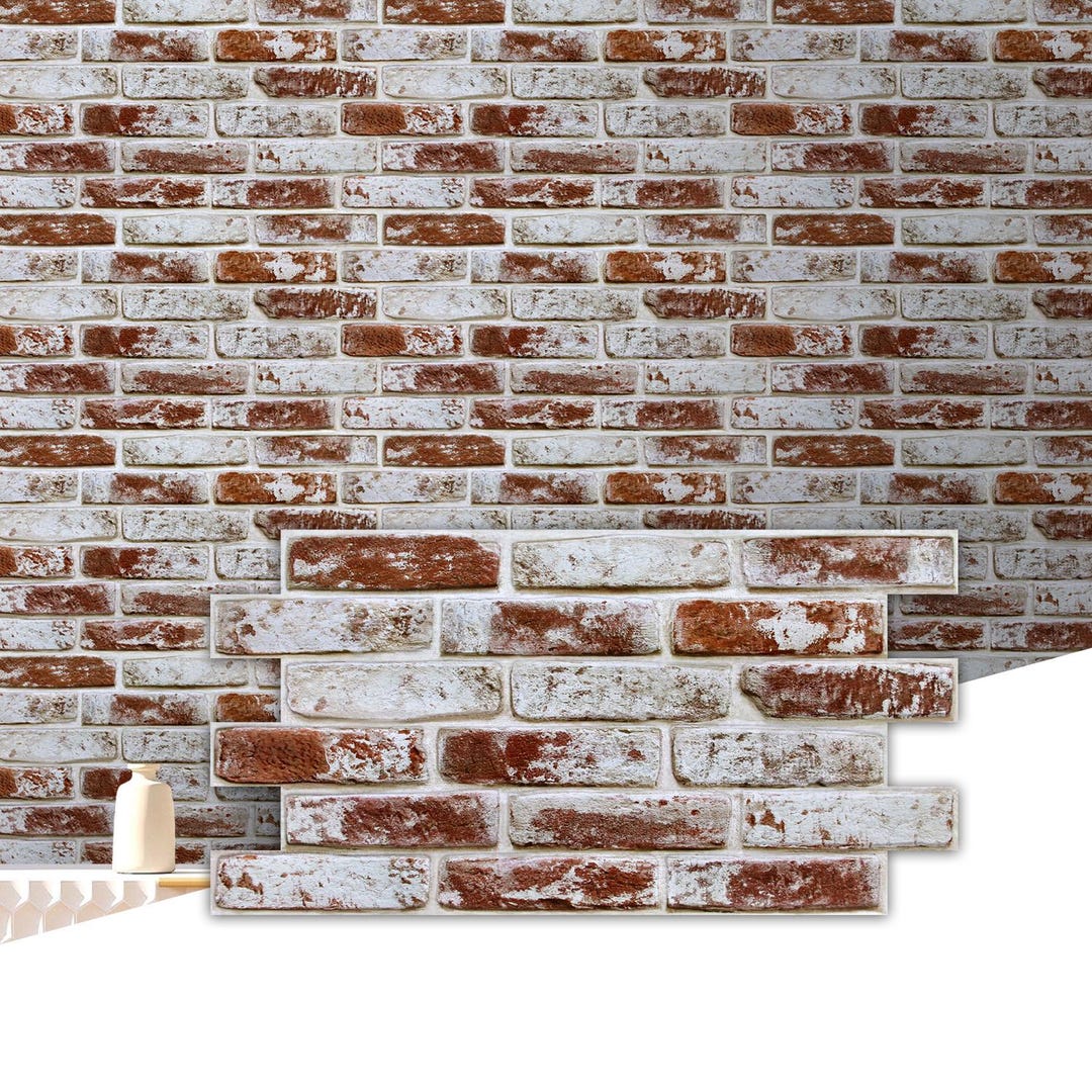 Red Brick Wall Panels Self Adhesive: 3D Peel and Stick Wall Covering ...