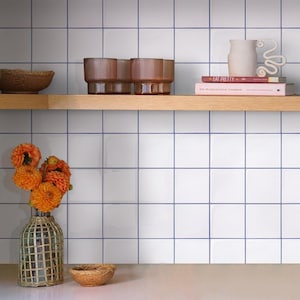 Thicker White Peel and Stick Backsplash, 3D Square Self Adhesive Tile Vinyl Backsplash Kitchen Bathroom, REMOVABLE, WATERPROOF,10pcs 12&quot;x12&quot;