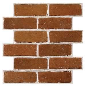 3D Red Brick Peel and Stick Wall Panels, Faux PVC 3D Brick Wallpaper Self Adhesive Brick Wall Sticker, Waterproof, 10pcs 12&quot;x12&quot; Commomy
