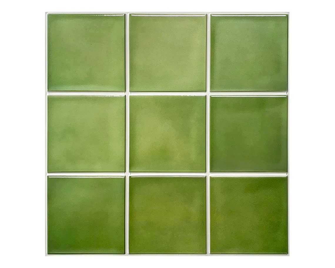 10 Pcs 3D Green Peel and Stick Wall Tile Green Backsplash Etsy