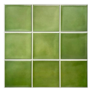 10 Pcs | 3D Green Peel and Stick Tile for Wall, Green Square Peel and Stick Backsplash Tile, Resistant to Heat & Water, 11.8"x11.8" Commomy