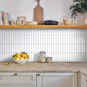 White Peel and Stick Tile Backsplash Kitchen Bathroom, 3D Vinyl Adhesive Tile Sticker,Renter Friendly Removable, Waterproof, 10Pcs 12&#39;&#39;x12&#39;&#39;