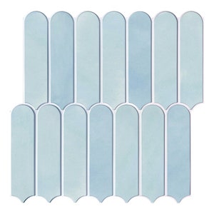 10Pcs | 3D Fish Scale Peel and Stick Tile Backsplash, DIY Light Blue Stick on Tiles for Wall Decor, Heat & Water Resistant, 11.8"*11.8"