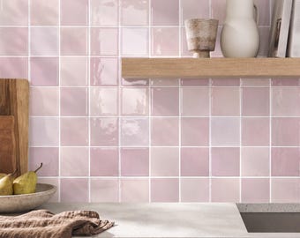 Thicker 3D Pink Peel and Stick Backsplash: 3D Vinyl Tile, 12"x12" 10 Sheets