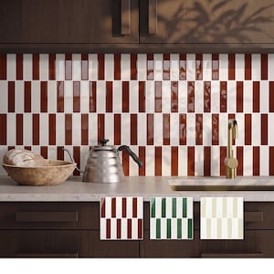 3D zelfklevende achterwand voor de keuken: lineaire vinyltegels, waterdicht (10 stuks)