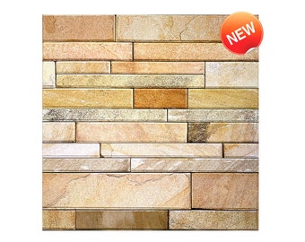 10Pcs | 3D Marble Peel and Stick Wall Tile | Faux Stone Wall Panel | Farmhouse Wall Decor | Heat Resistant & Removable | 11.8x11.8 Inch