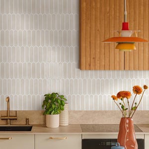 Thicker Beige Peel and Stick Tile Kitchen: 3D FishScale Vinyl Backsplash, Removable, 10 Sheets