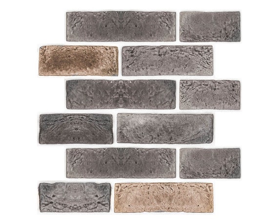 Commomy 3D Grey Brick Peel and Stick Wall Tile/Pannelli finti mattoni per  decorazioni murali/10 pezzi, 11,8'' x 11,8'', Copre 9,7 sq.ft. -  Italia