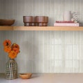3D Beige Peel and Stick Tile, Glossy Vintage Linear Stick on Tile for Kitchen Backsplash Bathroom, REMOVABLE, WATERPROOF, 10Pcs 12''x12''