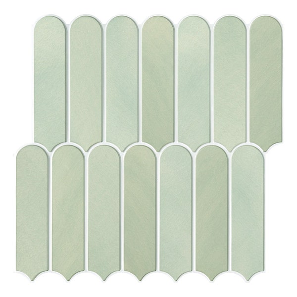 10Pcs | 3D Fish Scale Peel and Stick Tile for Wall, Light Green Peel Stick Backsplash Kitchen, Heat Water Resistant,Ultra-Light,Easy DIY