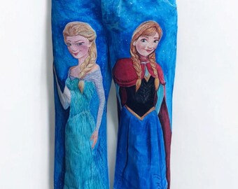 Malowane ręcznie jeansy Princess, sztuka do noszenia
