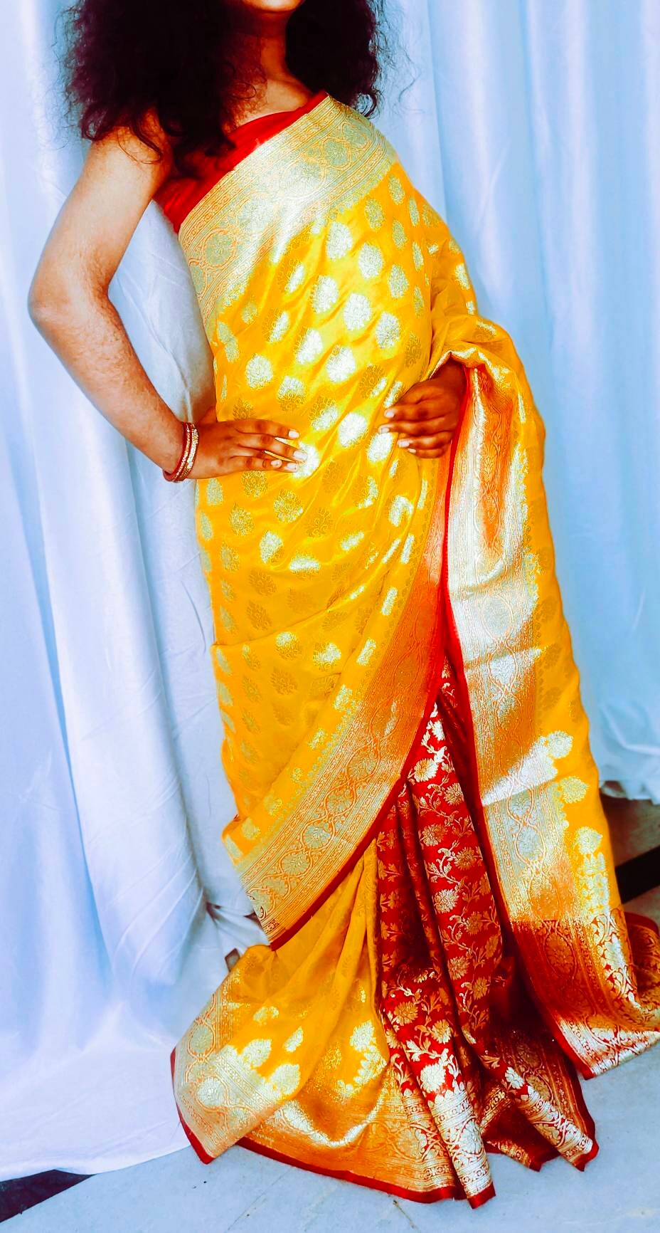 Bollywood Sari Morbido Litchi Seta Sposa Camicetta South Indiano Festa Indossare