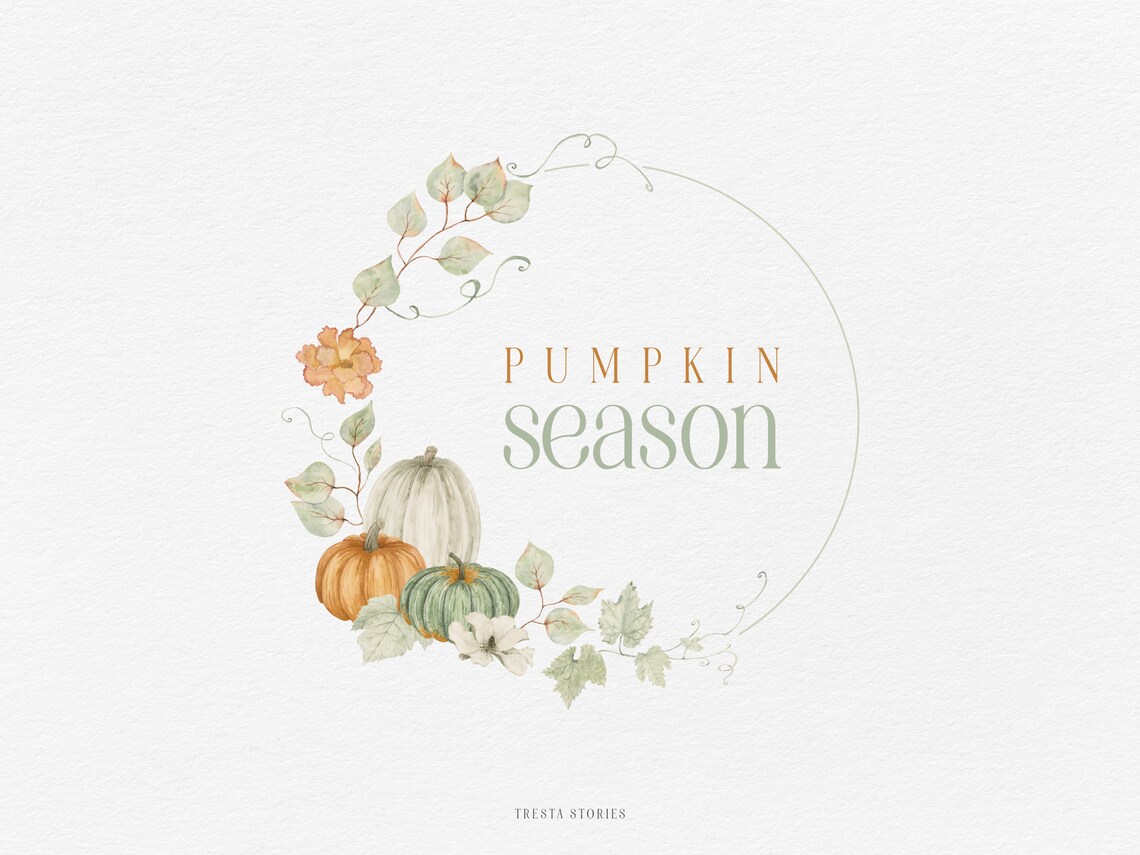 Watercolor Pumpkin Clipart Fall Pumpkin Png Autumn Wedding - Etsy