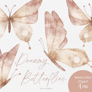 Clipart papillon rose, décoration de chambre de rêve, art papillon mignon