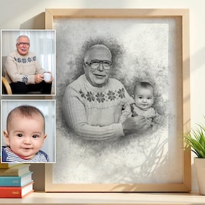 Add Person to Photo - Add Deceased Loved One to Photo - Custom gift and memorial - Combine Photos - Gift for Dad Mom - Black and white