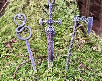 Keltische en Viking elegante stijl haarsticks voor Viking, Witchy, Hekserij, Warrior Aesthetic