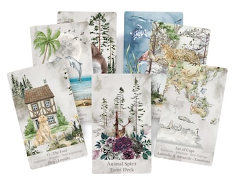 Animal Spirit Tarot deck. Watercolor tarot cards