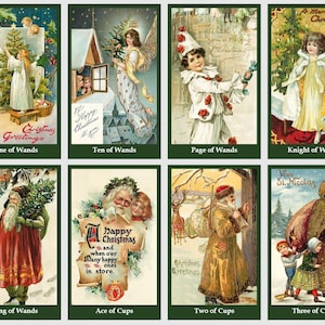 Christmas Tarot deck. Vintage tarot cards image 3