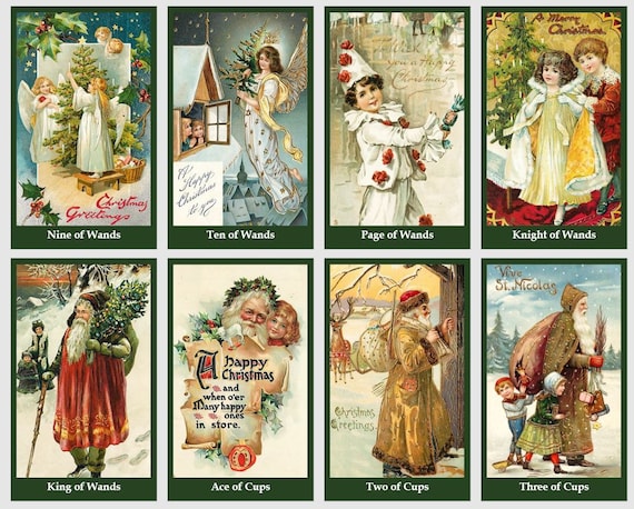 Christmas Tarot Deck. Vintage Tarot Cards - Etsy