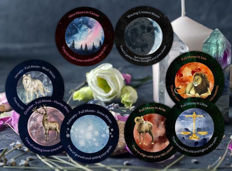 Deck oracle Magic Moon Timing. Cartes oracle prédictions lunaires image 1