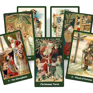 Christmas Tarot deck. Vintage tarot cards image 1
