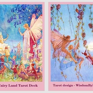 Baraja de Tarot de la Tierra de las Hadas. Cartas de tarot con ilustraciones vintage.
