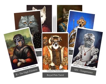 Royal Pets Tarot Deck, Renaissance Art Cats and Dogs