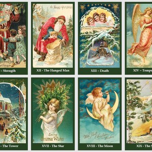 Christmas Tarot deck. Vintage tarot cards image 5