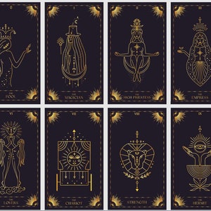 Jeu de tarots de la nuit étoilée. Cartes de tarot classiques