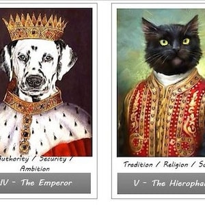 Baraja de tarot Royal Pets. Cartas del tarot de arte de mascotas del Renacimiento