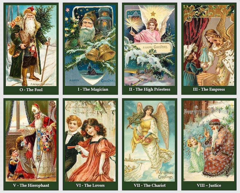 Christmas Tarot Deck. Vintage Tarot Cards - Etsy