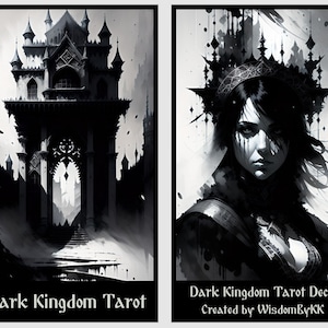 Dark Kingdom Tarot Deck. Grafikdesign entwerfen Tarotkarten