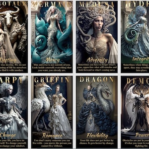 Oracle of Mythical Creatures-kaarten. Mythische monsters en goddelijke wezens orakel
