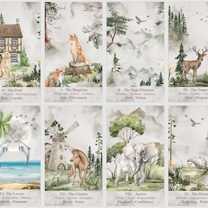 Animal Spirit tarotdeck. Aquarel tarotkaarten