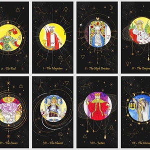 Baraja de tarot Cosmic Rider Waite. Cartas clásicas del tarot